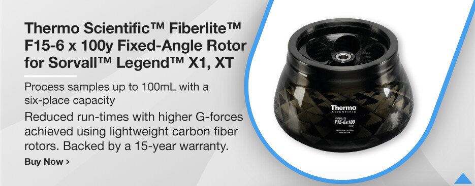 Thermo Scientific™ Fiberlite™ F15-6 x 100y Fixed-Angle Rotor for Sorvall™ Legend™ X1, XT