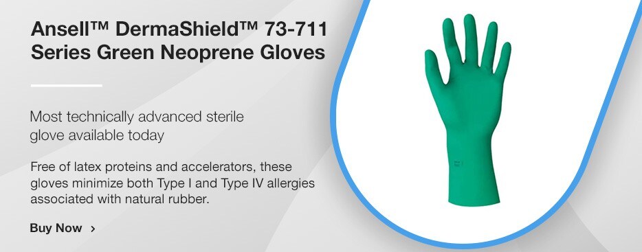Ansell™ DermaShield™ 73-711 Series Green Neoprene Gloves